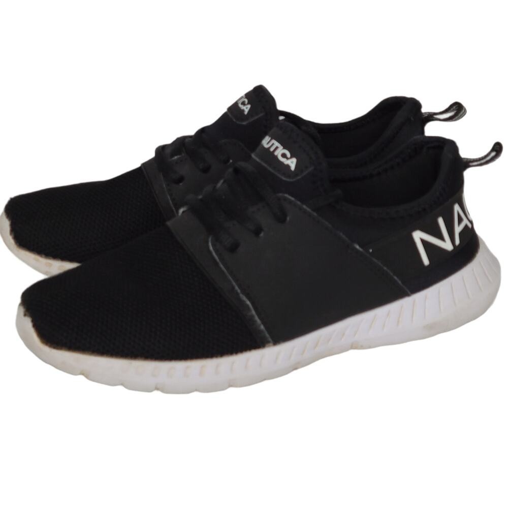 Nautica Kids Black Mesh Lace Up Athletic Sneakers Youth Size 4 - Picture 3 of 6